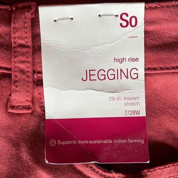 SO high rise burnt orange twill legging skinny pants juniors size 7/28W - Picture 12 of 13